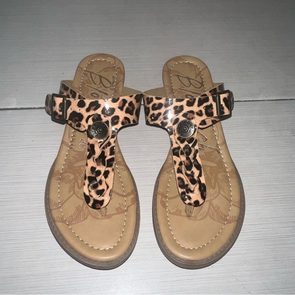 BLOWFISH Malibu Leopard Animal Print Patent Heel Sandals - Picture 2 of 7